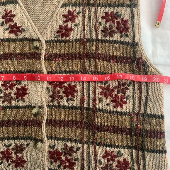 Vintage Graffiti Women knit button vest Size L - Picture 4 of 6